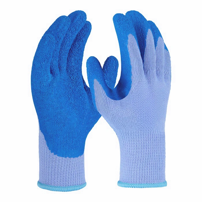 SR202-Blue Crinkle Latex Coated Glove